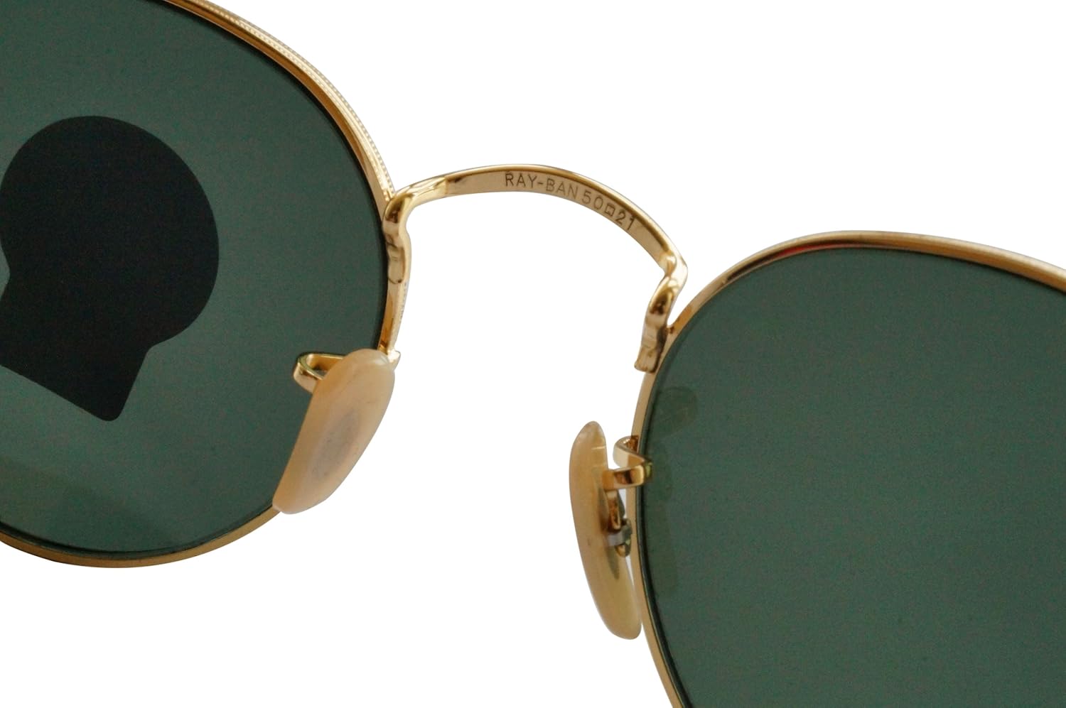 Ray-Ban RB3447 Metal Polarized Round Sunglasses, Gold/Green, 53 mm: Ray-Ban: Shoes