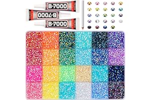 WORTHOFBEST 32000Pcs 3mm Rainbow Colorful Jelly Rhinestones Gems Bedazzling Bedazzed Kit, Multi Colored Gemstones Flatback Bedazzler Crafts Clothes Crafting Clothing, Stones Jewels SS10 Resin Rinestone b7000 Glue
