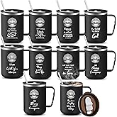 Nuogo 10 Set Christian Gift Bible Verse Tumbler Bulk Pastor Appreciation Day Gifts 17 oz Coffee Mugs with Lid and Straw Religious Jesus Tumbler Cup for Grandparents Day Church Thanksgiving Christmas