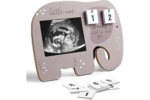 Aosemili Sonogram Picture Frame Ultrasound Photo Frame with Baby Countdown Weeks Expecting Parents to be Pregnancy Gift First Time Mom to Be