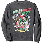 Disney Mickey & Friends Christmas Holly Jolly Crew Poster Sweatshirt