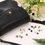 sourcing map 20 Sets Black Cone Spike Rivets 8x12mm Screw Back Studs for view 6