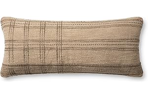 Loloi Angela Rose x Loloi Calista Collection PAR0018 Tan/Slate 13'' x 35'' Cover Only Pillow