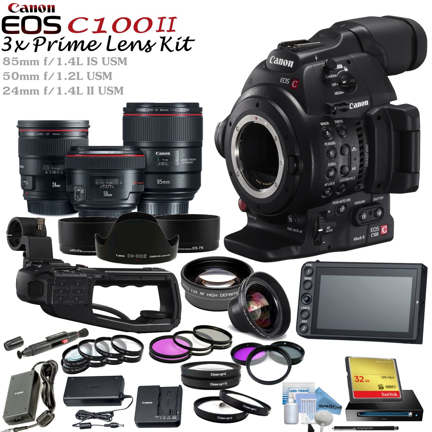Canon EOS C100 Mark II Dual Pixel with Triple Prime