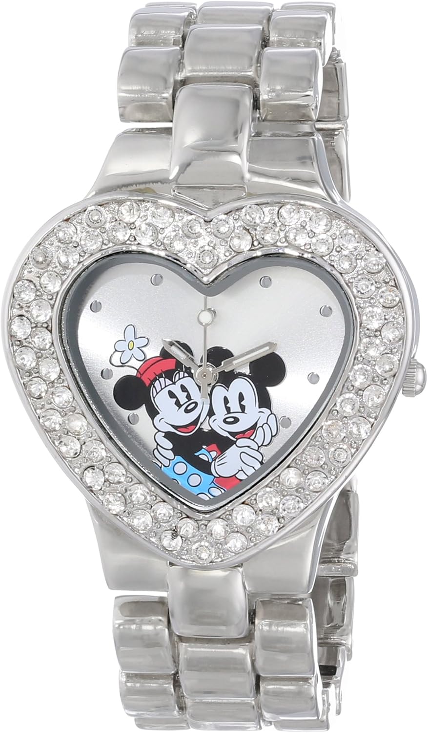 Disney Women's MN2003 Mickey and Minnie Mouse Silver Dial