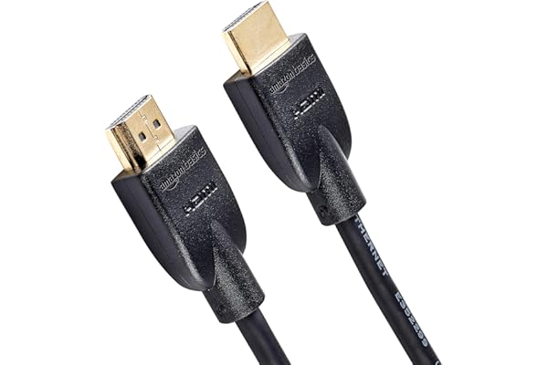 Amazon Basics HDMI Cable, 3ft, 4K@60Hz, High-Speed HDMI 2.0 Cord, 18Gbps, 2160p, 48 bit, Compatible with TV/PS5/Xbox/Roku, Black