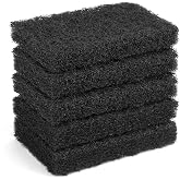 Heavy Duty Nylon Scour Pads Replacement Scrubber, Black 5 Pack 5.5 * 3.15 Inch