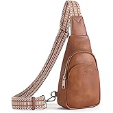 CLUCI Small Sling Bag for Women, Vegan Leather Fanny Pack Crossbody Bags for Women, Chest Bag With Guitar Strap