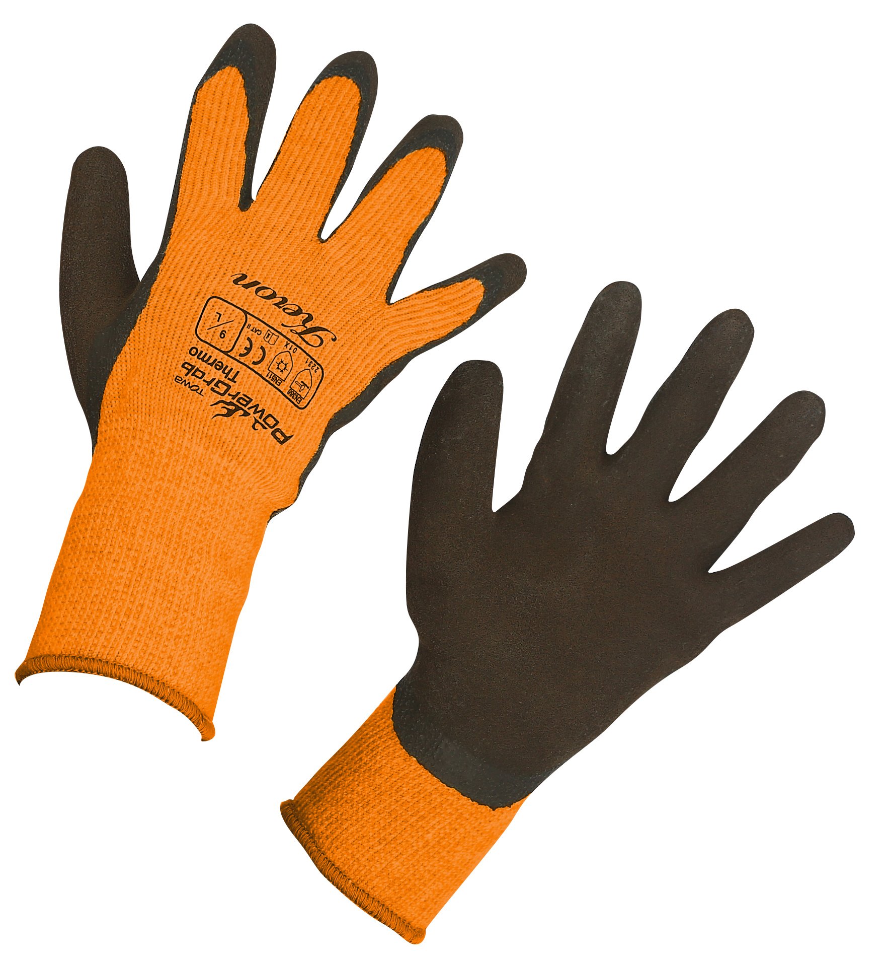 Winter glove PowerGrab Thermo, orange, size 9 (6)