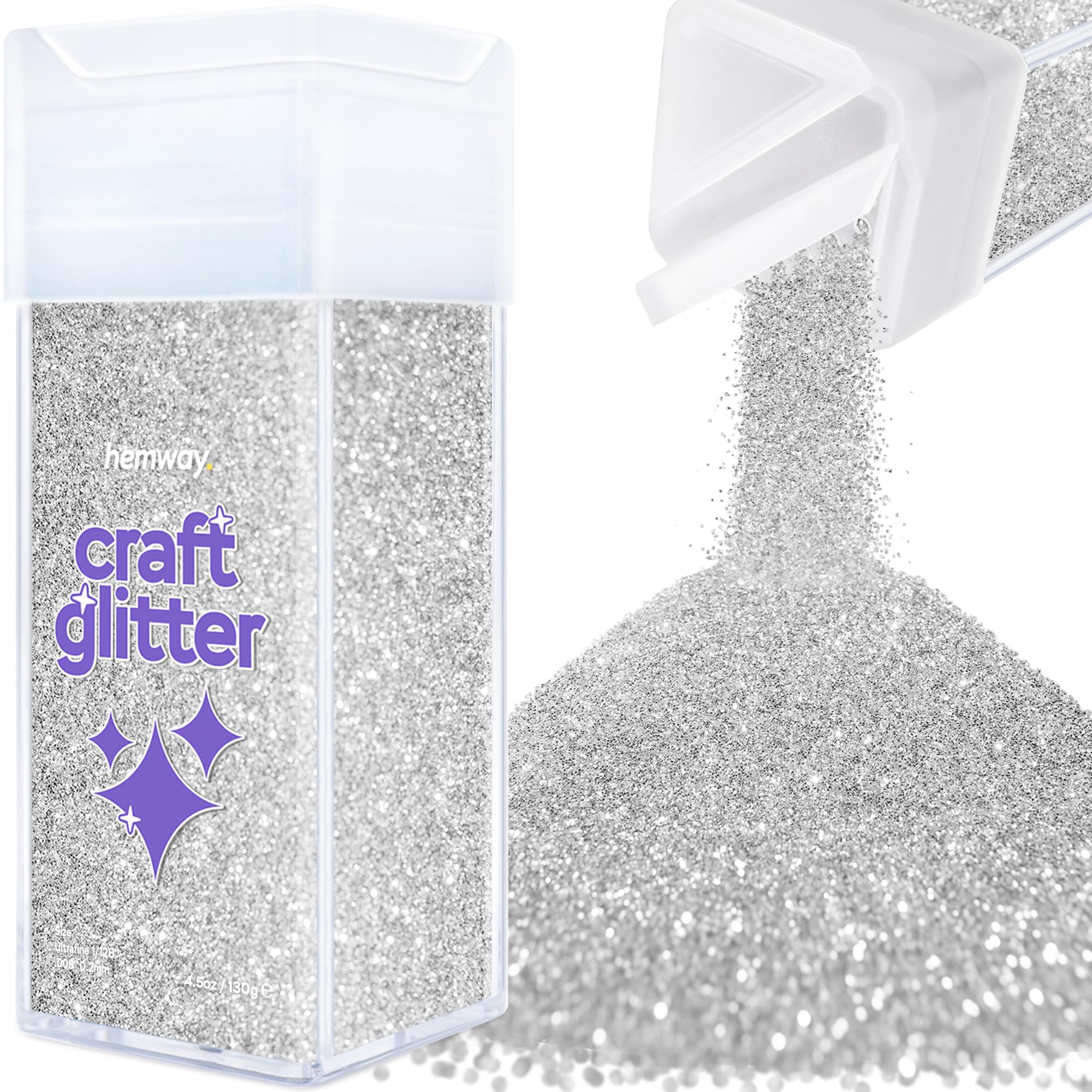 Hemway Glitter Shaker Gold Silver Holographic 110g Ultrafine, Craft Glitter Shaker for Resin & Epoxy Crafts, Christmas Art Supplies, Nail, Body, Face, Eye, Festival, Crafting, Slime, Sparkle