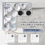 Menbyci 2 Pack Corner Shower Caddy with 8 Hooks Stainless Steel Adhesive Shelf view 8