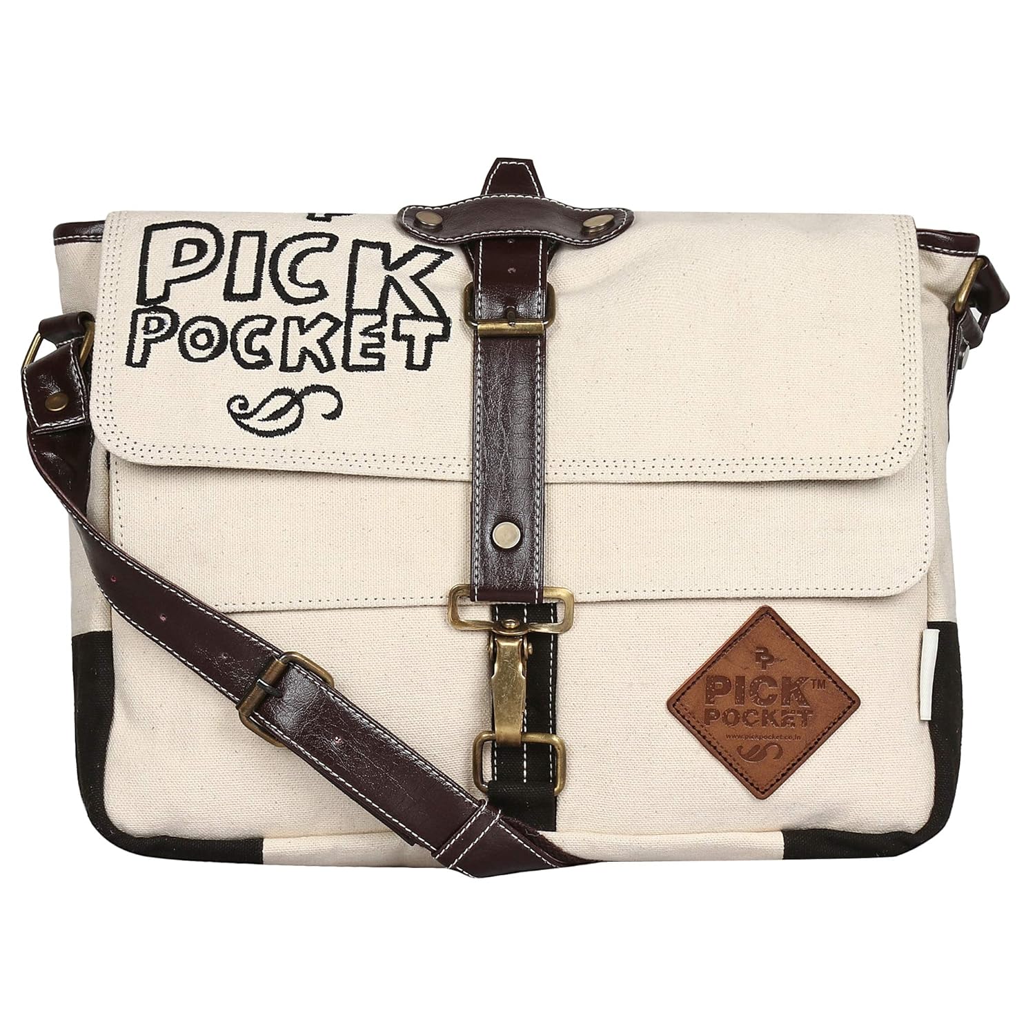 cream messenger bag