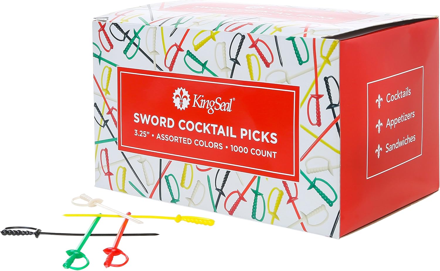 KingSeal Plastic Sword Cocktail Picks, 3.25 Inch Length