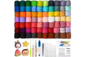 Kit de feutrage à l'aiguille de 70 couleurs, ensemble de fil de laine, aiguilles de feutrage en laine avec outils de feutrage