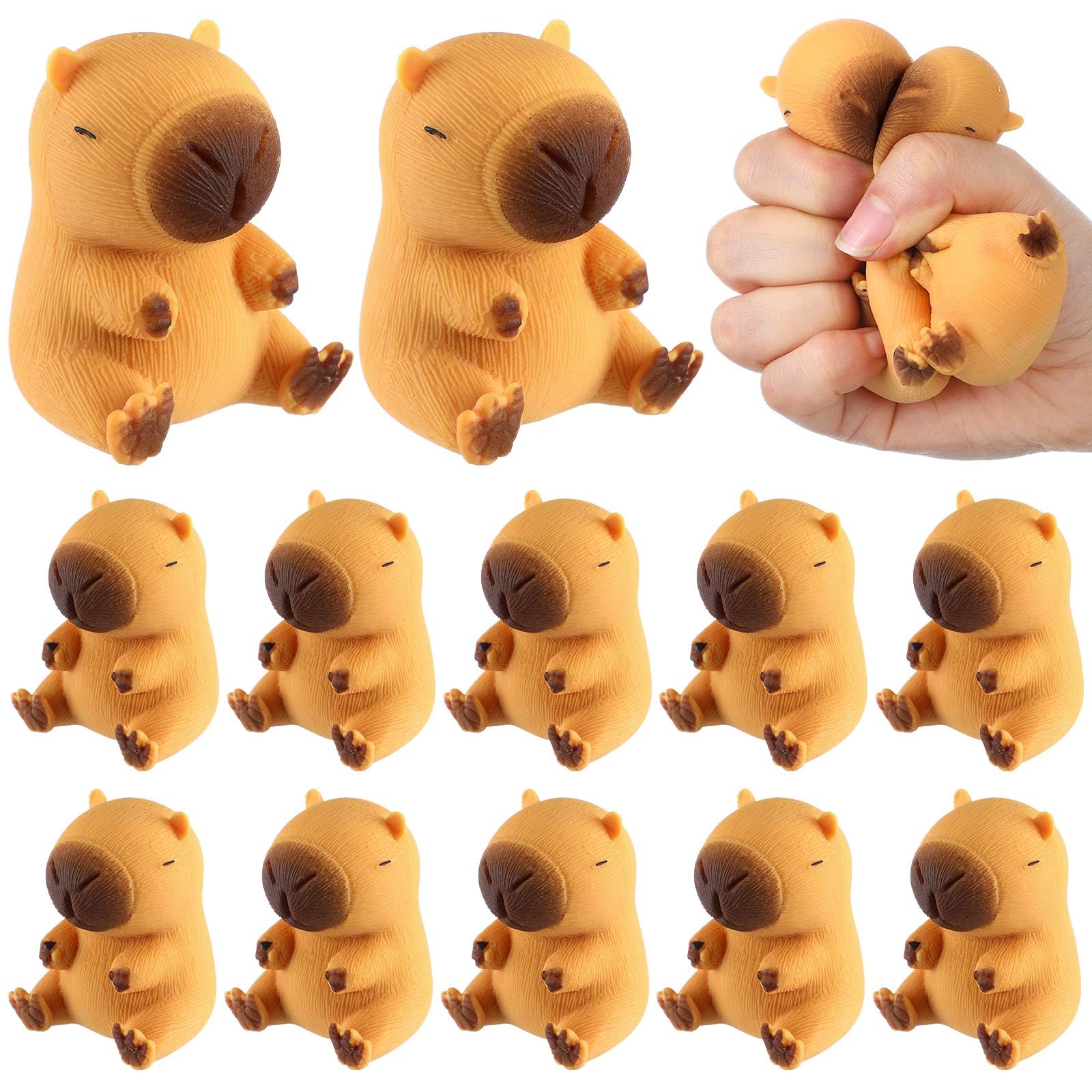 Photo 1 of Meooeck 12 Pcs Capybara Stress Relief Toys Stress Balls for Adult Mini Capybara Squeeze Fun Fidget Toys Animal Balls Cute for Birthday Party Office Christmas Stocking Stuffer Gift ADHD Autism Anxiety