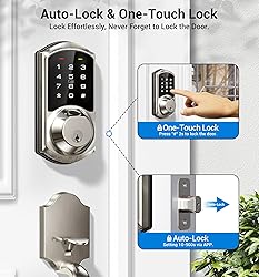 Veise Fingerprint Smart Lock for Front Door, 7-in-1
