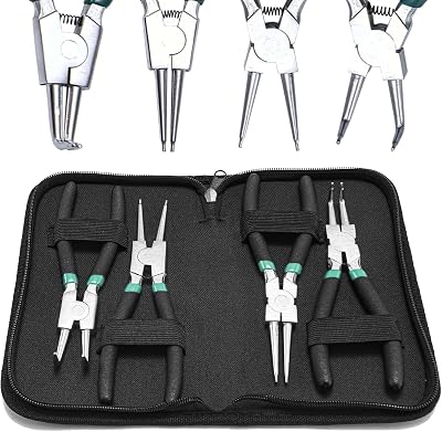 Fleetise 7 Inch Snap Ring Pliers Set 4pcs Internal External Heavy Duty