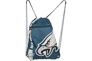 FOCO Philadelphia Eagles Big Logo Drawstring Backpack with Zippered Pocket – Limited Edition Eagles Bag – NFL Gear for the NFC East – Officially Licensed Philadelphia Eagles Fan Gear