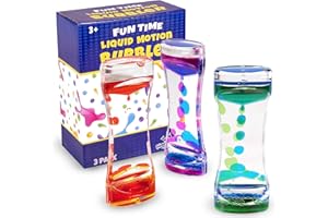 Narwhal Novelties Liquid Motion Bubbler for Kids and Adults - Hourglass Liquid Bubbler/Timer for Sensory Play Toys, Fidget Toy and Stress Management (3 Pack)