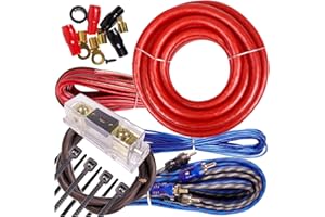 Complete 3500W to 6500W Gravity 4 Gauge Amplifier Installation Wiring Kit Amp PK1 4 Ga Red - for Installer and DIY Hobbyist -