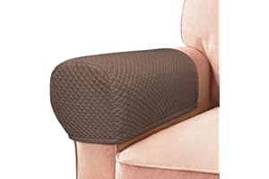Roytub Couch Arm Covers, Sofa Arm Covers, Stretch Armrest Cover for Sofa, Armchair, Loveseat, Recliner, Sofa armrest Cover, Arm Chair Covers Set of 2 (Medium, Chocolate)