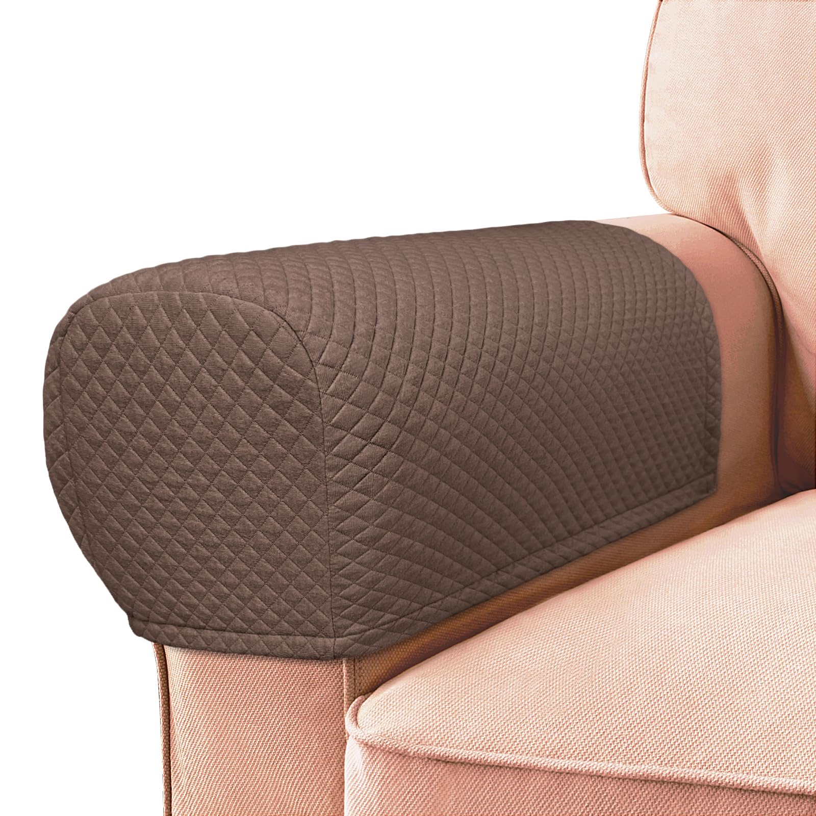 Photo 1 of Roytub Couch Arm Covers, Sofa Arm Covers, Stretch Armrest Cover for Sofas, Armchair, Loveseat, Recliner, Sofa armrest Cover, Arm Chair Covers Set of 2 (Medium, Chocolate)