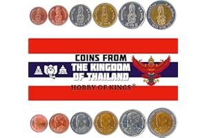 HOBBY OF KINGS Set 6 Coins from Thailand. 25, 50 SATANG, 1, 2, 5, 10 BAHT 2018-2019 Thai Money