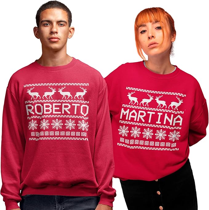 Idee Regalo Natale Fidanzata.My Digital Print Felpa Coppia Natale Personalizzata Con Il Nome Merry Christmas Idea Regalo Per Natale Marito Moglie Fidanzato Fidanzata Amazon It Abbigliamento