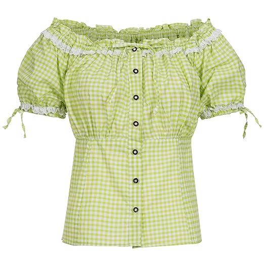 Gaudi-Leathers Damen Trachtenbluse Carmenstil