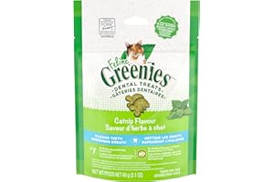 GREENIES Feline Cat Treats Adult Natural Dental Care, Catnip Flavour, 2.1oz. Pouch