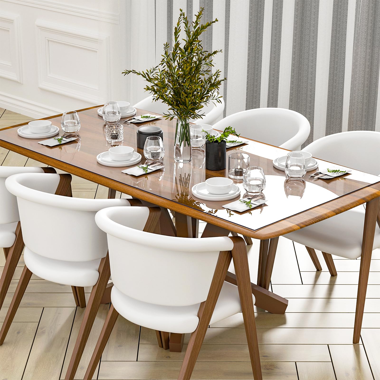 Nisorpa Clear Table Protector 200 × 100cm, PVC Transparent Table Cloth 2mm Thickness, Waterproof Clear Tablecloth Cover for Dining Room Tables