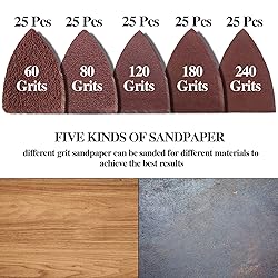 130Pcs Oscillating Tool Detail Sanding Pads