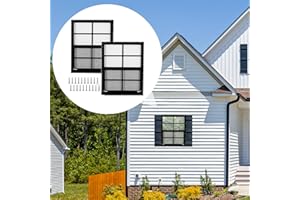 MHirmosy 2 Pack Shed Windows, 18'' x 23'' Household Windows with Tempered Glass and Fiberglass Screen for Shed, Flush Mount Sliding Window for Chicken Coop, Playhouse, Garage, Black