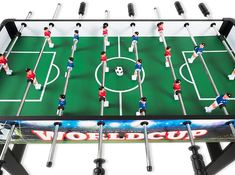 , Football baby-foot édition worldcup, billard de maison avec 2 balles et marque-points, table de football pour adultes et enfants, hauteur 62 cm — photo 3 sur 4