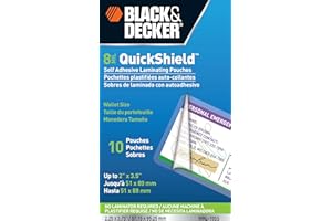 BLACK + DECKER QuickShield Self-Adhesive Wallet Size Laminating Pouches, 8-mil, 10 Pack (WAL-10SS)