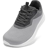 STQ Wide Toe Box Women's Orthopedic Shoes Extra Wide Width Walking Sneakers for Plantar Fasciitis, Bunions Lace-up Tennis Running Gym Shoe with Arch Support Grey