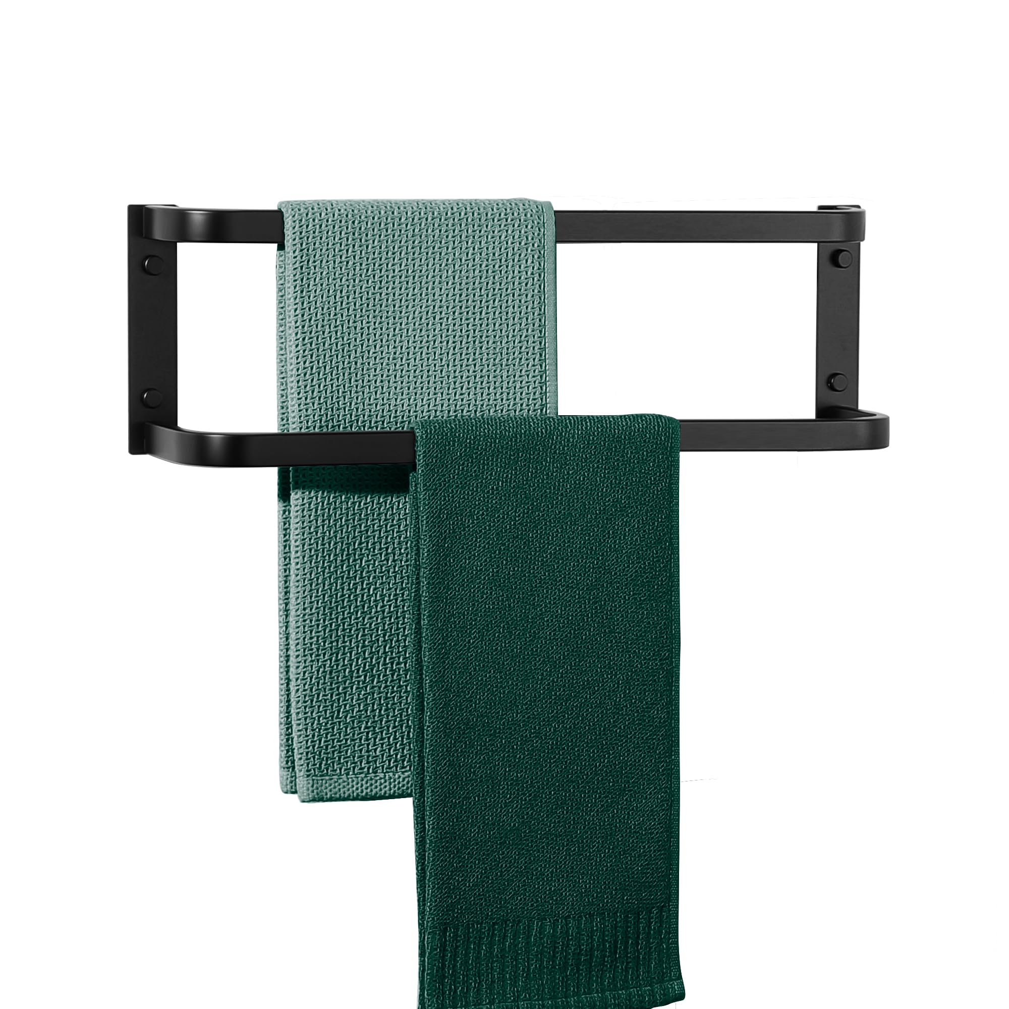 Mooche Towel Rail, Double Towel Rail Wall Mounted, 41.5CM Bathroom Towel Holder, SUS304 Stainless Steel Towel Rail for Kitchen, Bathroom, Matte Finished Black