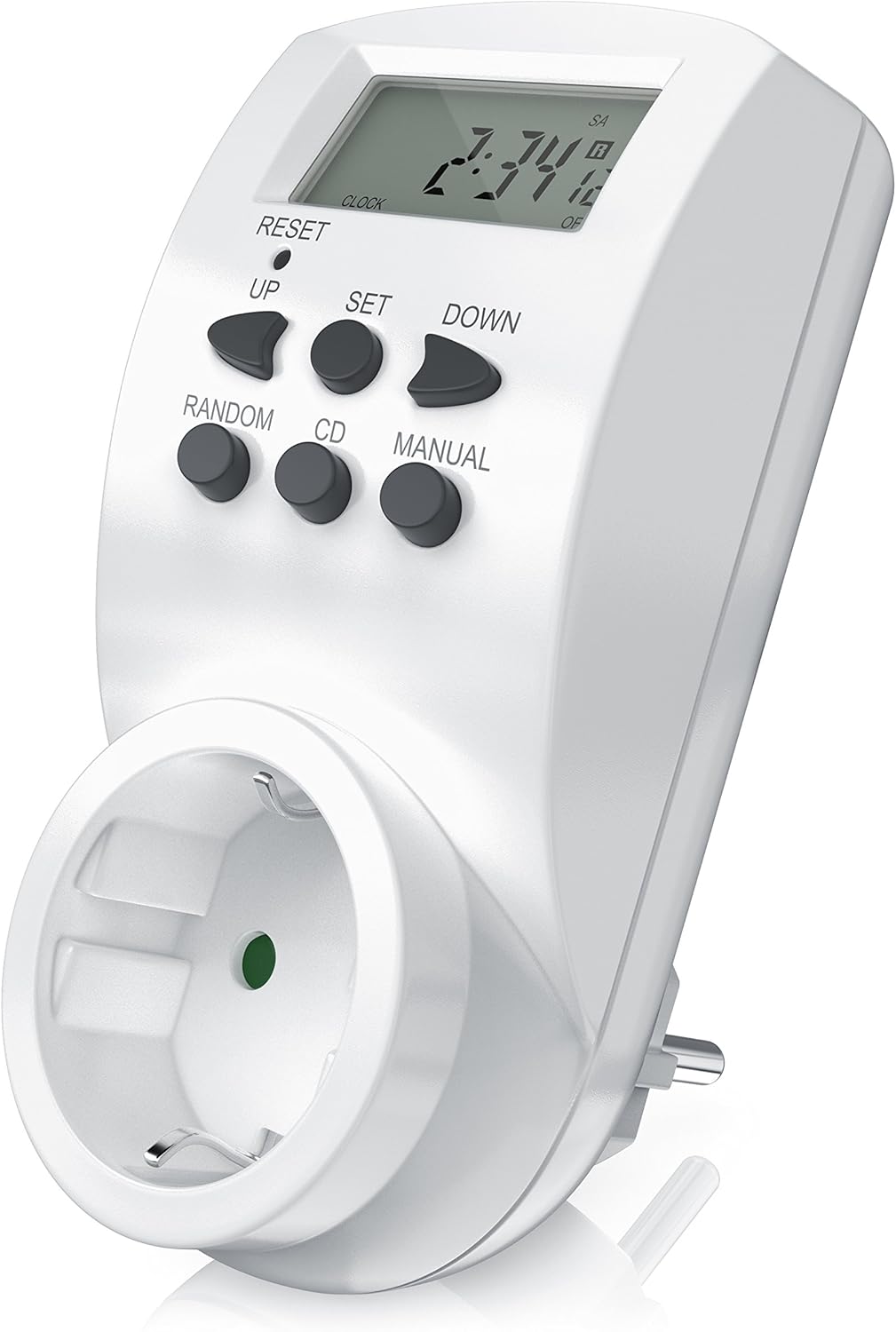 Digitale Zeitschaltuhr mit Display 3680W ZufallsFunktion Timer mit 16 Programmen Back