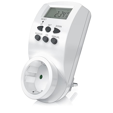 Bearware - digitale Zeitschaltuhr | 1,4' LCD-Display | 3600W | 8 konfigurierbare Schaltprogramme | Sommerzeit-Funktion | Zufa