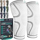 Modvel Compression Knee Brace for Women & Men - 2 Pack Knee Brace for Women Running Knee Pain, Knee Support Compression Sleeve, Workout Sports Knee Braces for Meniscus Tear ACL & Arthritis Pain Relief