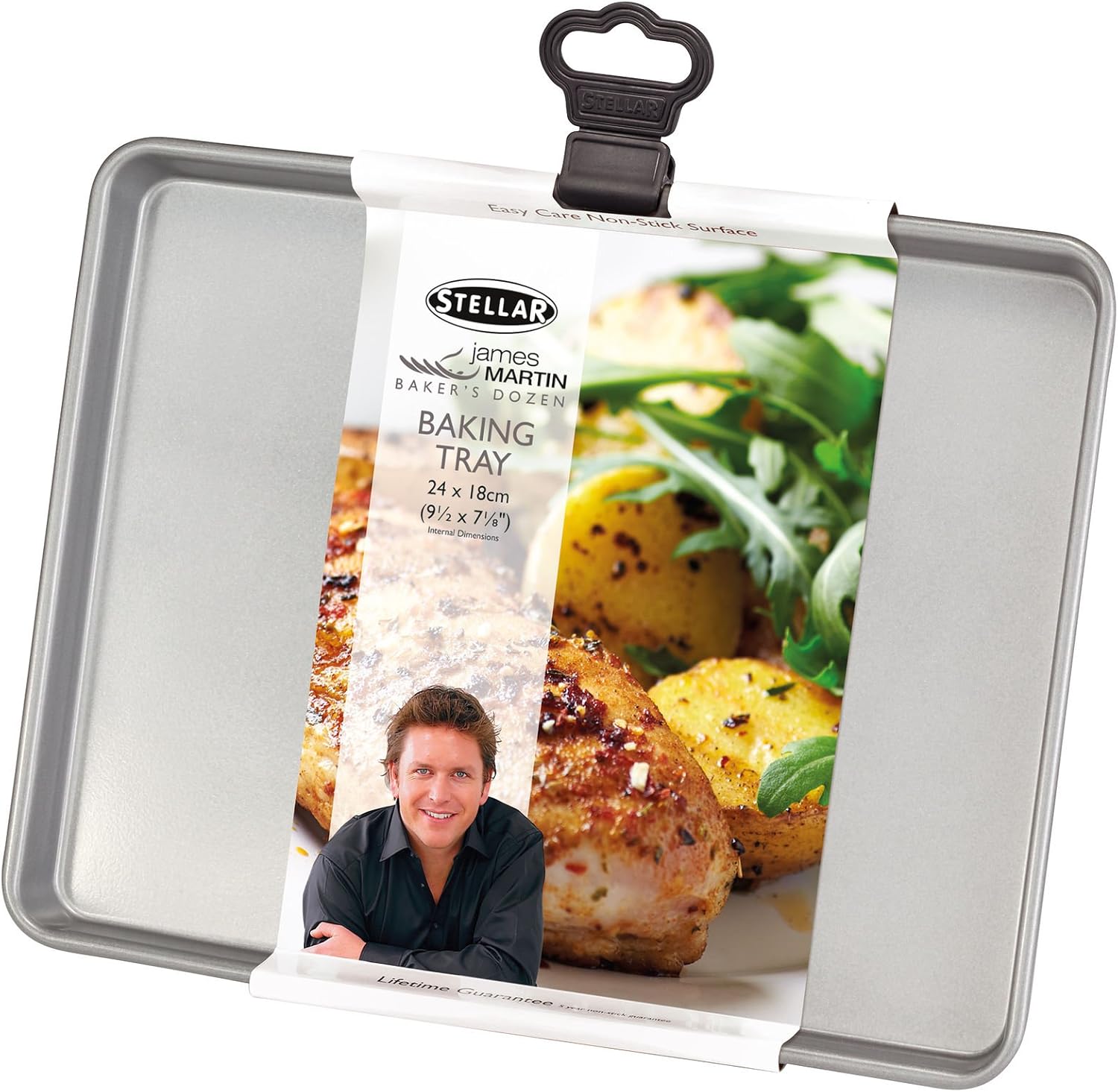Stellar - James Martin Heavy Duty Non Stick Roasting - Oven Tray Sets (Medium Roast + Small Baking Tray), Black - Image 3