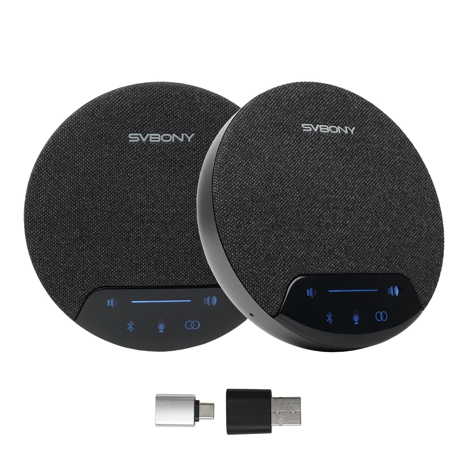 Photo 1 of SVBONY SVN O1 Dual Conference Speaker and Microphone, Wireless Cascading 33FT for 30People Conference Room, 3A+AI Noise Cancelling, 8Mics with 360°Voice Pickup, UHF-Stabilized Link