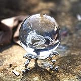 HDCRYSTALGIFTS 60mm Cancer Constellation Crystal Ball with Stand view 4