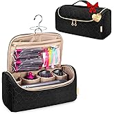 Yarwo Airwrap Travel Case Compatible for Dyson Airwrap Multi-Styler All Models and Attachments, Portable Storage Bag with Hanging Hook for Hair Curler Accessories, Black (Patented Design)