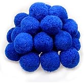 TOAOB 30pcs Large Pom Poms 2 Inch Blue Craft Pom Poms Fuzzy Pompoms Balls for DIY Arts and Crafts Projects Home Decorations