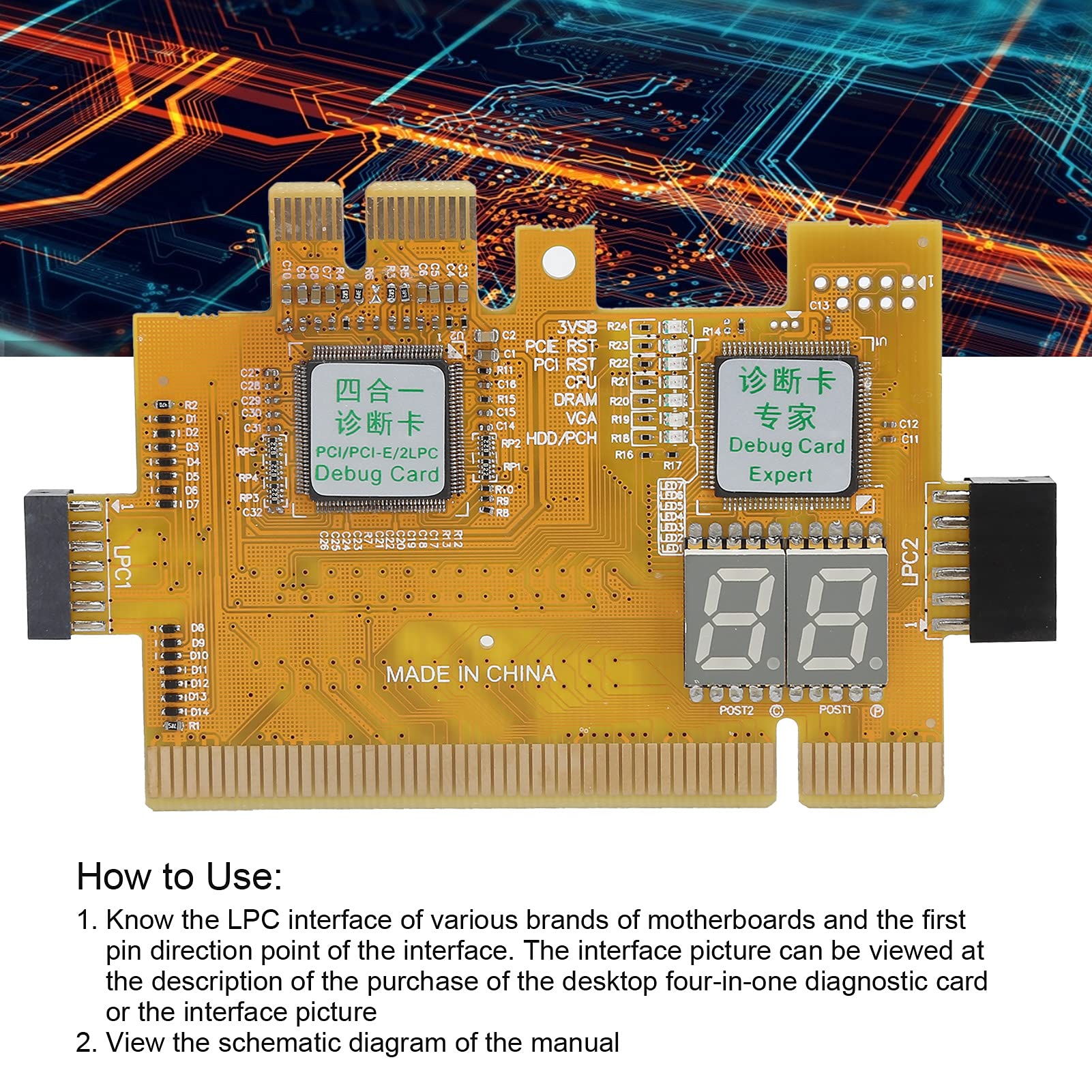 Mua Desktop Diagnostic Card, PCB Material PCI PCIE 2LPC 4 in 1 Analyzer ...