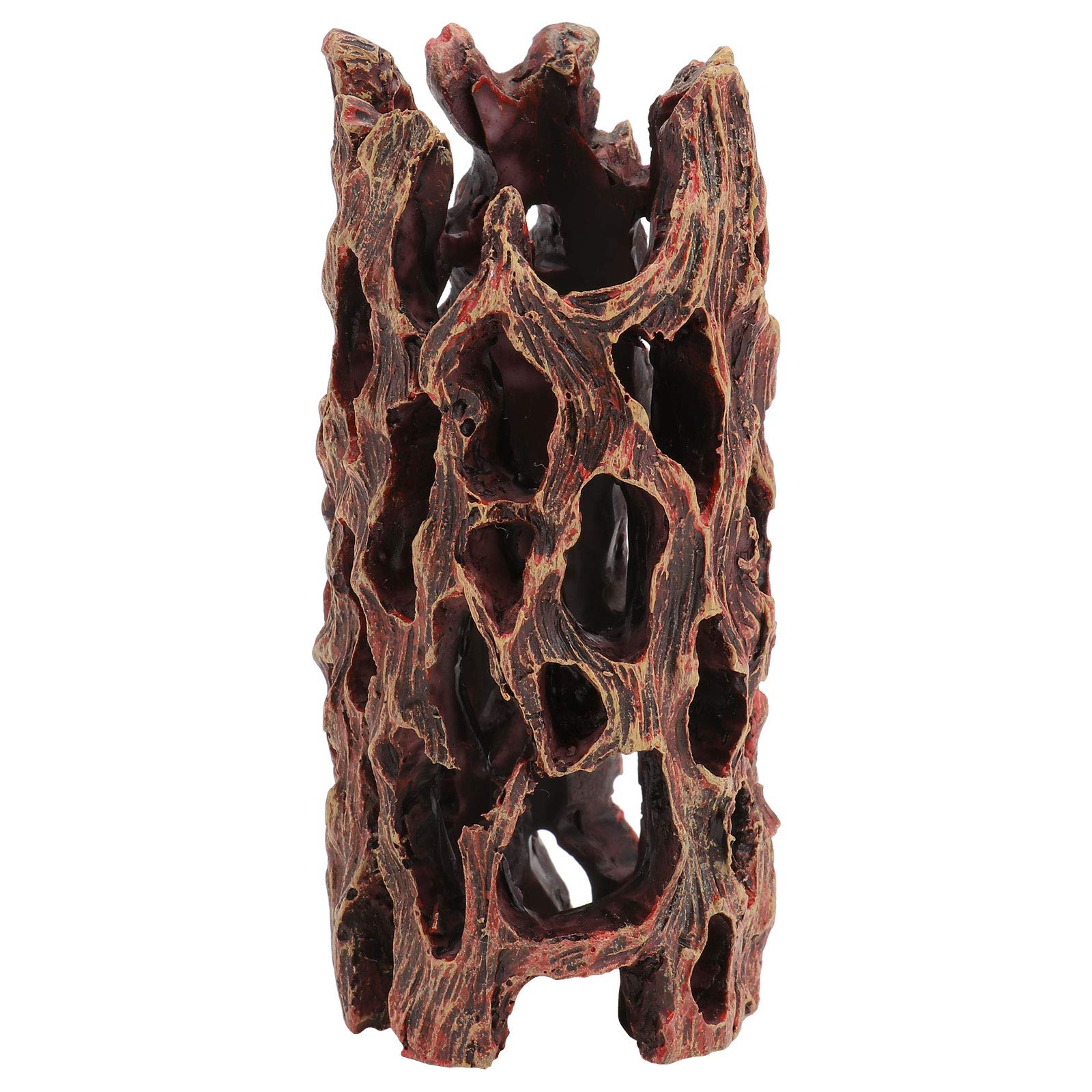 iplusmile Fish Tank Accessory- 1PC Fish Tank Resin Adornment Resin Reptile Cave Tree Cave Shrimp House (Coffee)