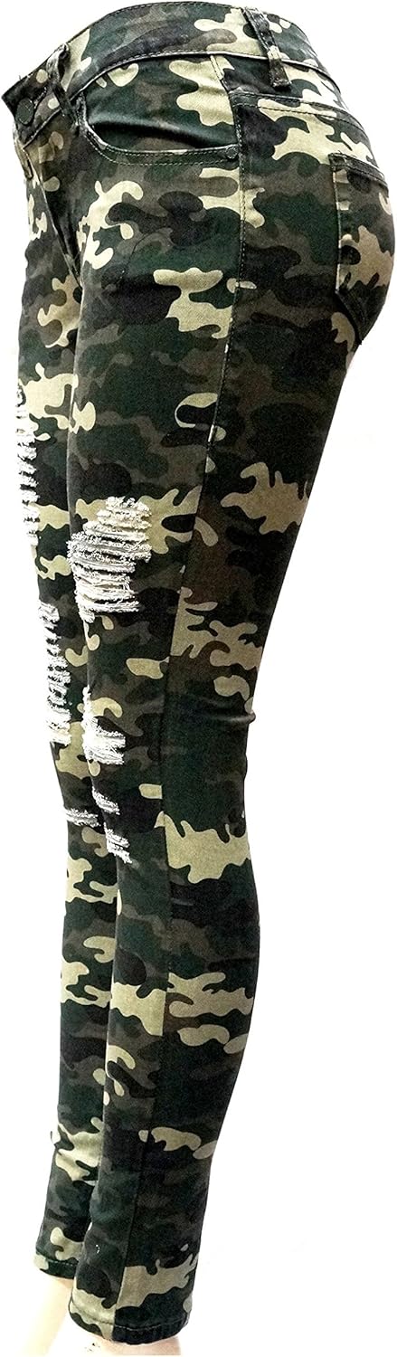 ripped camo skinny jeans