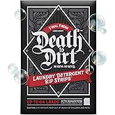 Death to Dirt Laundry Detergent Sheets, 64 Loads, Tough on Stains and Odors, Gentle on Skin and Fabric, Plant-Based & Eco-Friendly, Final Fresh Linen Scent, 32ct