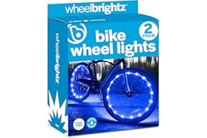 Brightz WheelBrightz 2-Pack Bike Wheel Lights, Blue - LED Bike Lights for Tires - Bike Lighting Parts & Accessories - Outdoor